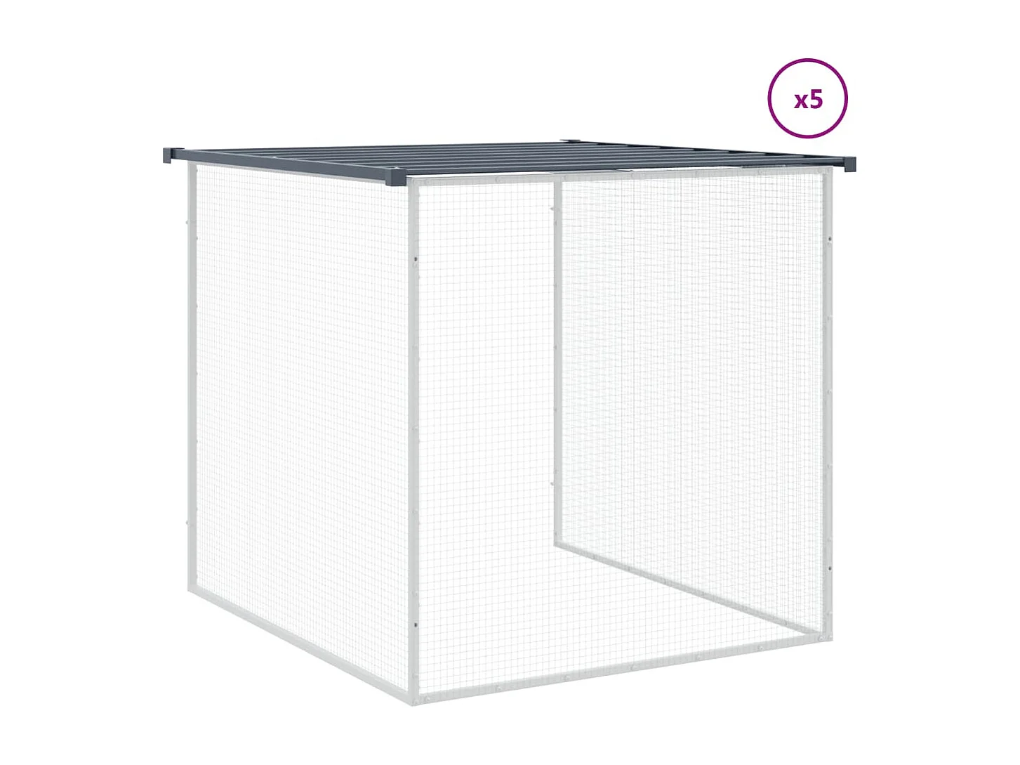 Poulailler avec toit anthracite 603x98x90 cm acier galvanisé