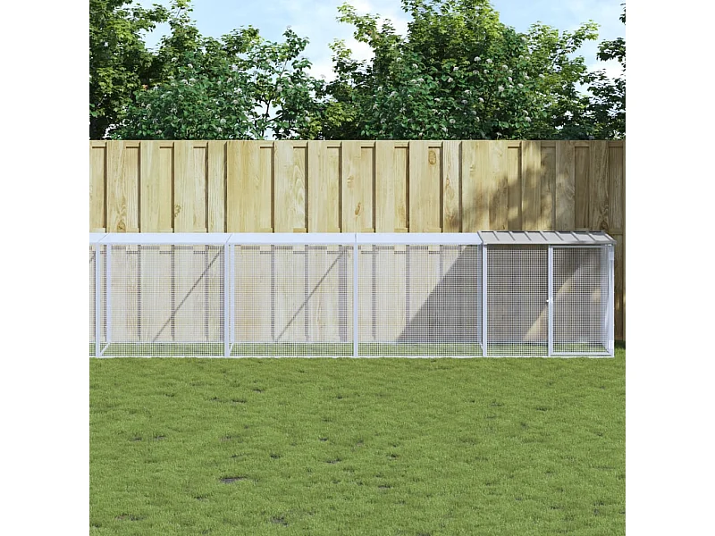 Galinheiro com telhado cinza claro 803x98x90 cm aço galvanizado