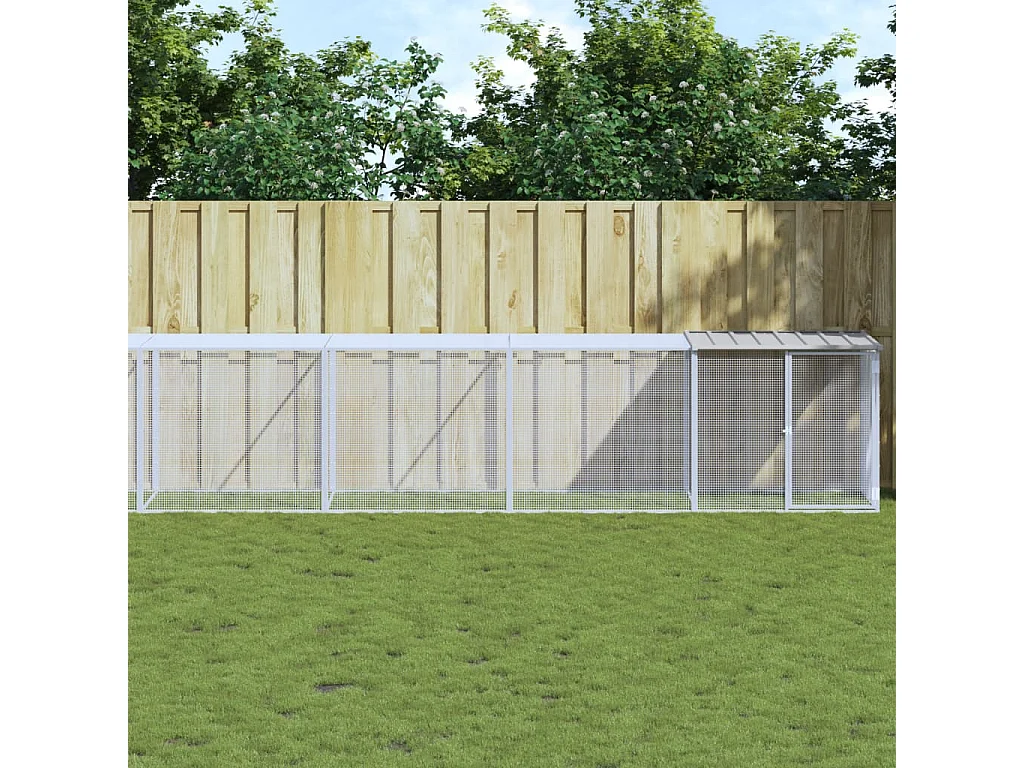 Gallinero con tejado gris claro 803x98x90 cm acero galvanizado