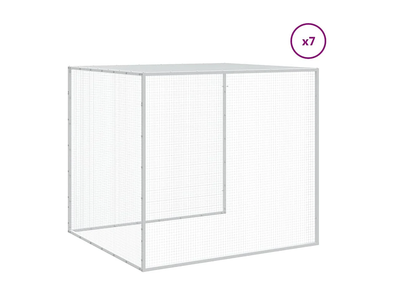 Gallinero con tejado gris claro 803x98x90 cm acero galvanizado