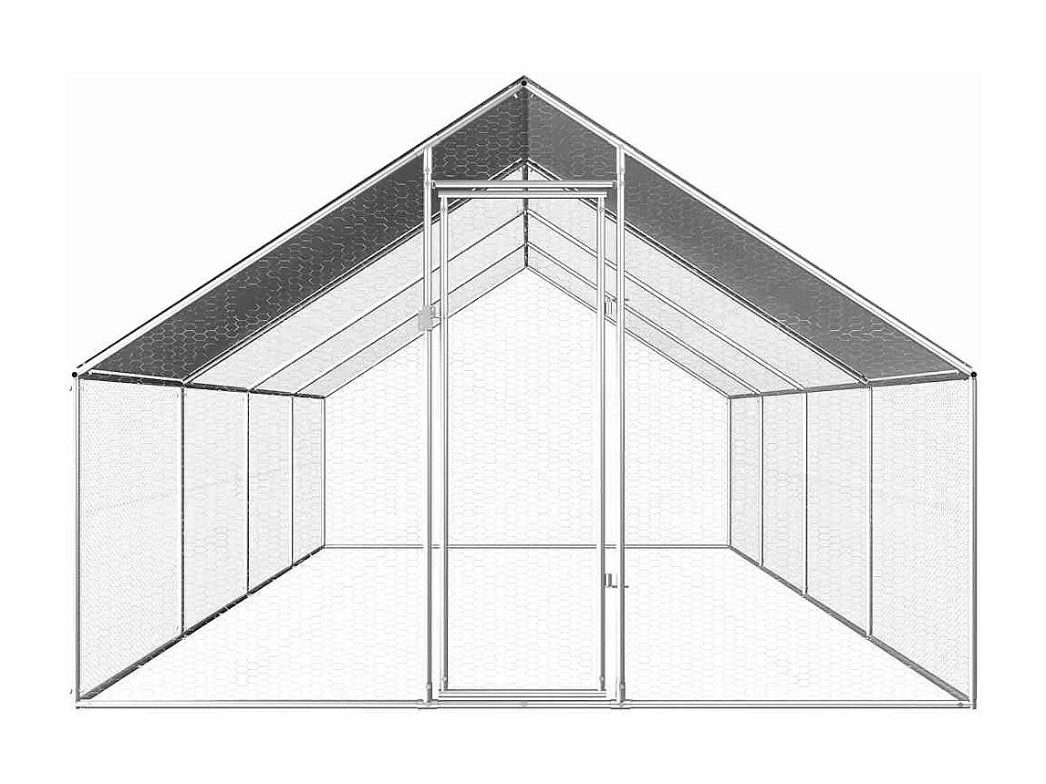 Galinheiro externo 2,75 x 8 x 1,92 m Aço galvanizado