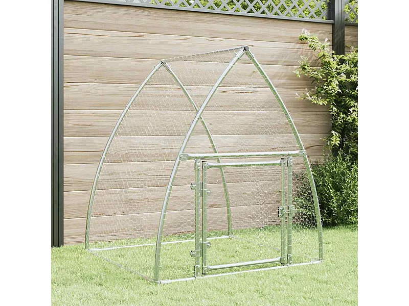 Gaiola de galinha prateada 100x105x120 cm aço galvanizado