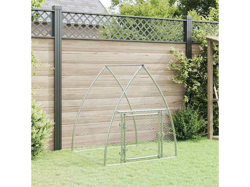 Gaiola de galinha prateada 100x105x120 cm aço galvanizado