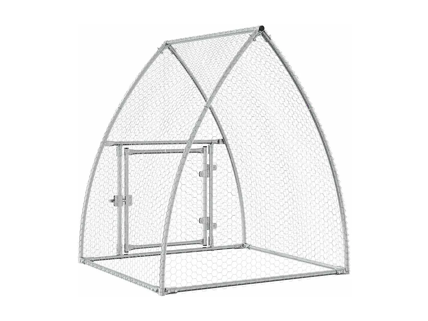 Gaiola de galinha prateada 100x105x120 cm aço galvanizado