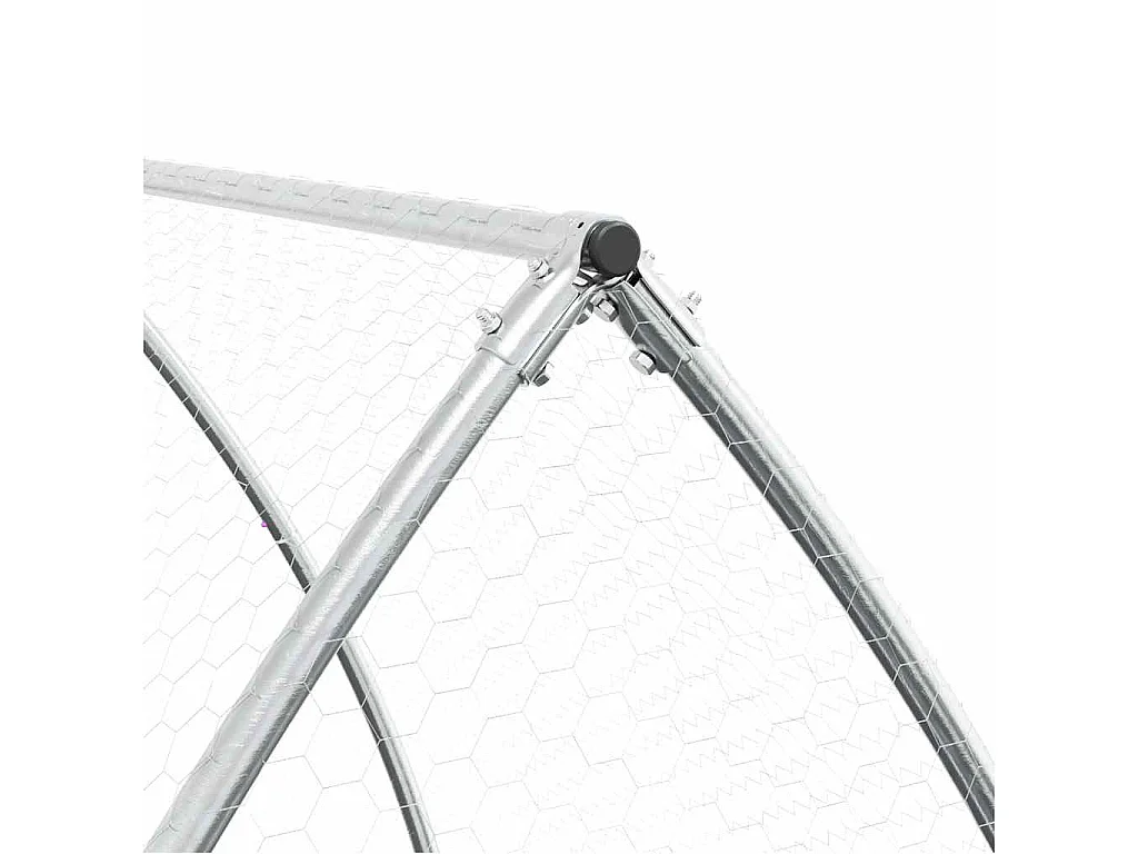 Gaiola de galinha prateada 100x105x120 cm aço galvanizado