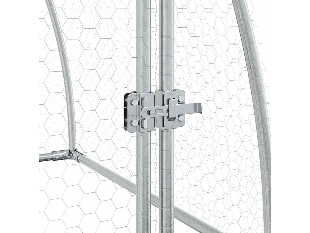 Gaiola de galinha prateada 100x105x120 cm aço galvanizado