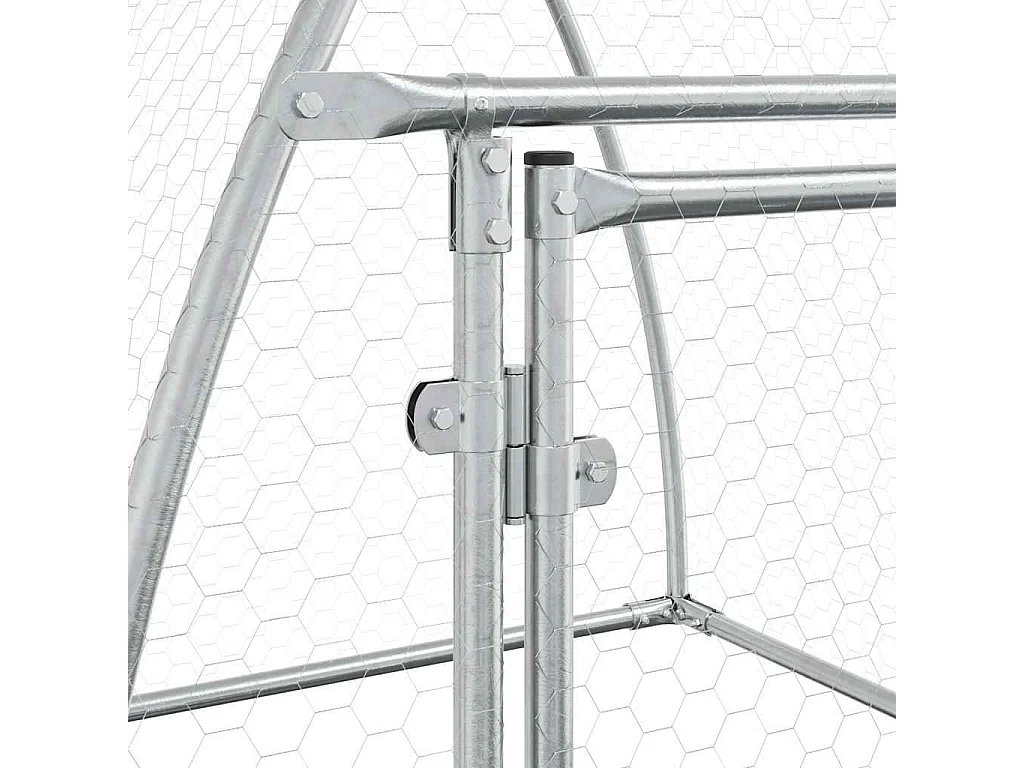 Gaiola de galinha prateada 100x105x120 cm aço galvanizado