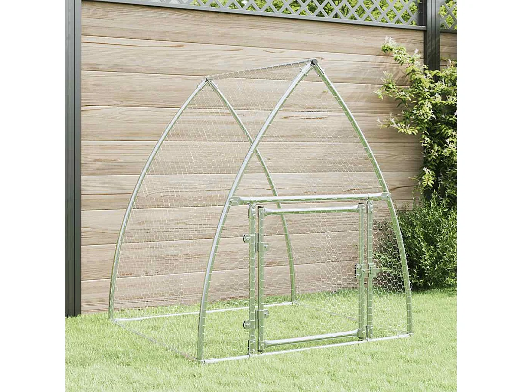 Cage pour poules argenté 100x105x120 cm acier galvanisé