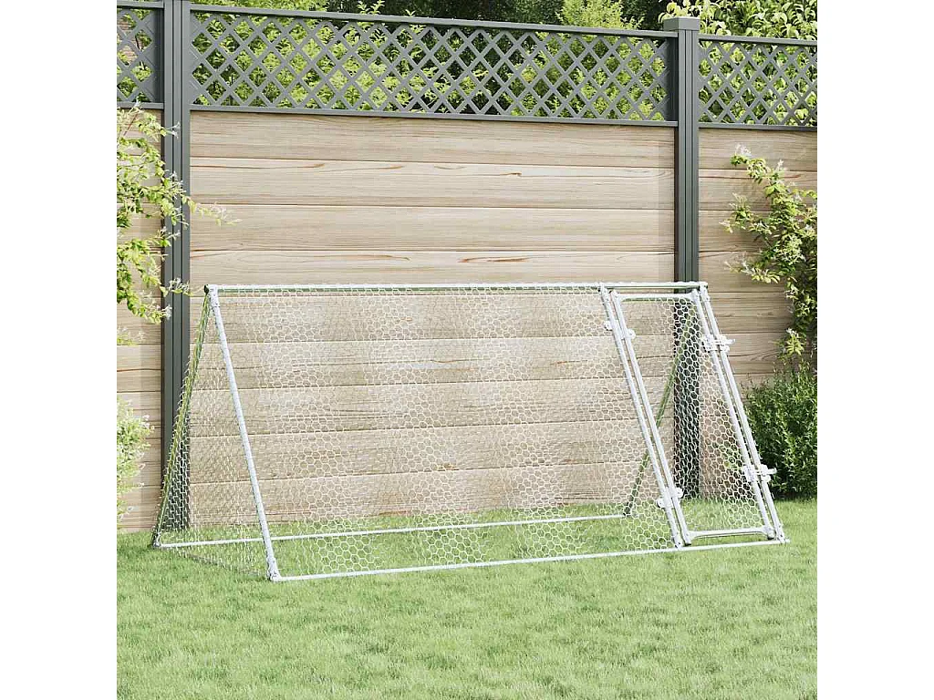 Zilveren kippenhok 200x105x91 cm gegalvaniseerd staal