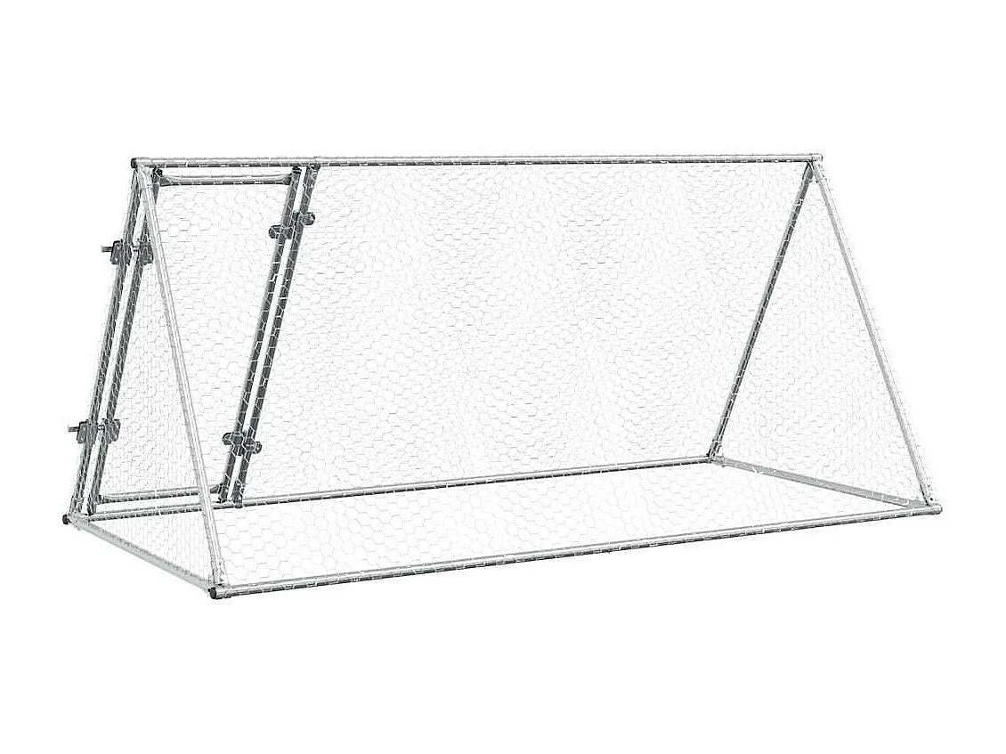 Zilveren kippenhok 200x105x91 cm gegalvaniseerd staal