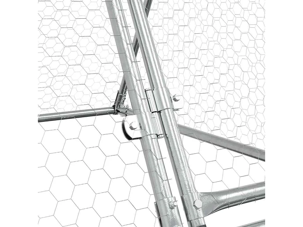 Zilveren kippenhok 200x105x91 cm gegalvaniseerd staal