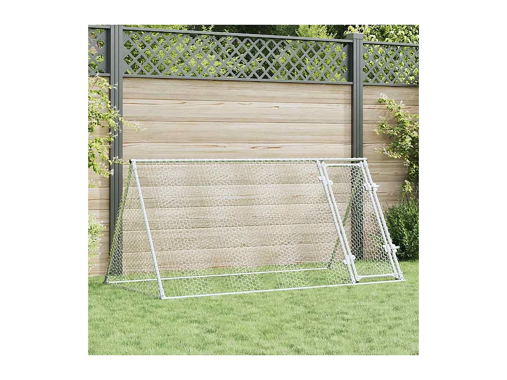 Cage pour poules argenté 200x105x91 cm acier galvanisé