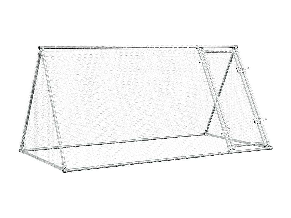 Cage pour poules argenté 200x105x91 cm acier galvanisé