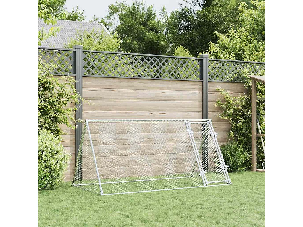 Cage pour poules argenté 200x105x91 cm acier galvanisé