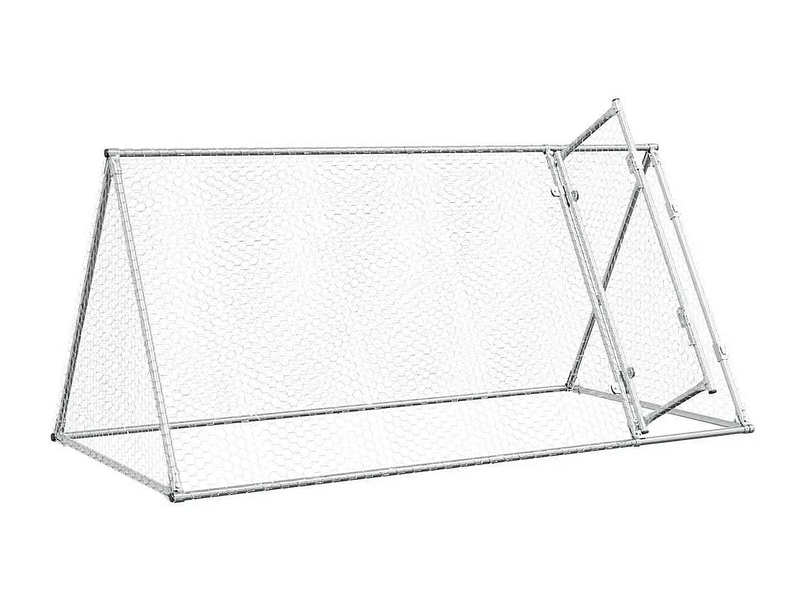 Cage pour poules argenté 200x105x91 cm acier galvanisé