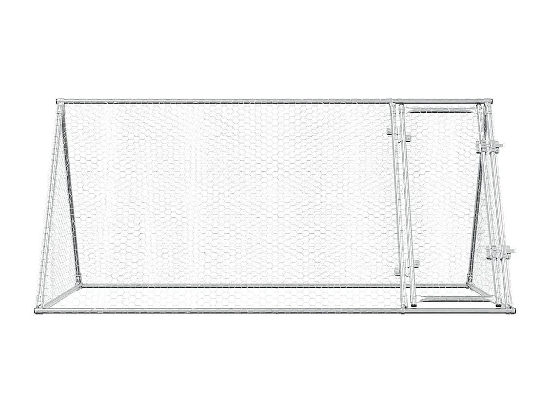 Cage pour poules argenté 200x105x91 cm acier galvanisé