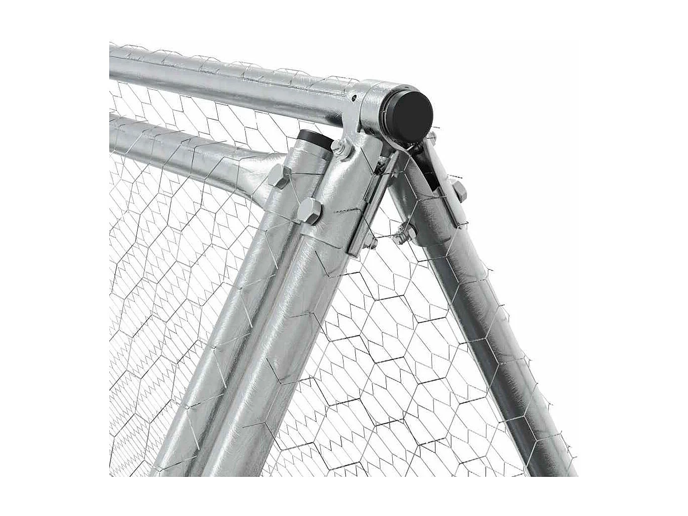 Cage pour poules argenté 200x105x91 cm acier galvanisé