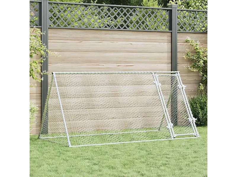 Zilveren kippenhok 200x105x91 cm gegalvaniseerd staal