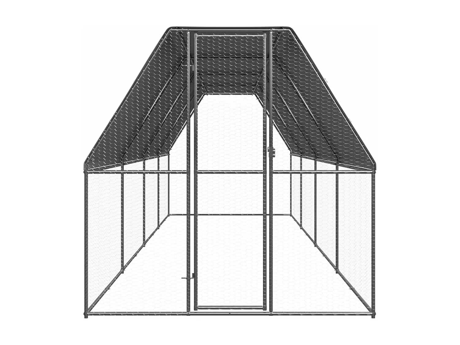 Gallinero exterior 2x8x2 m Acero galvanizado