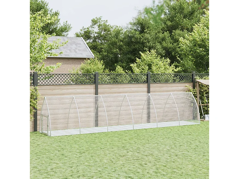 Clapier argenté 600x105x120 cm acier galvanisé