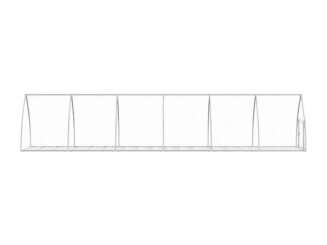 Clapier argenté 600x105x120 cm acier galvanisé