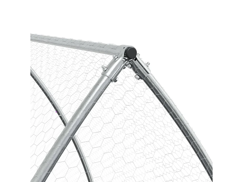 Clapier argenté 600x105x120 cm acier galvanisé