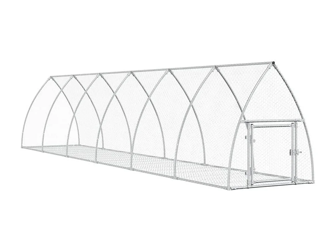 Clapier argenté 600x105x120 cm acier galvanisé