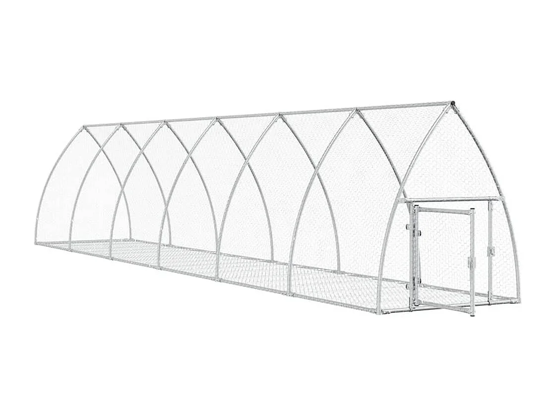 Clapier argenté 600x105x120 cm acier galvanisé