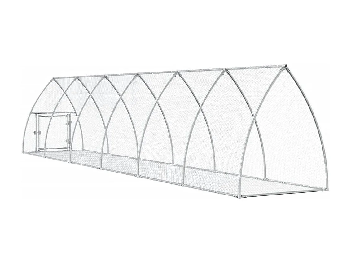 Clapier argenté 600x105x120 cm acier galvanisé