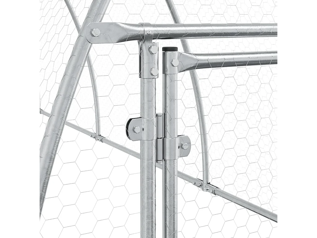 Clapier argenté 600x105x120 cm acier galvanisé