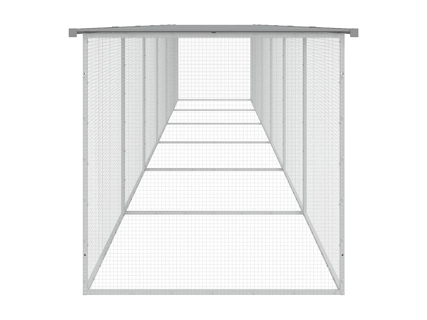 Gallinero con tejado gris claro 603x98x90 cm acero galvanizado