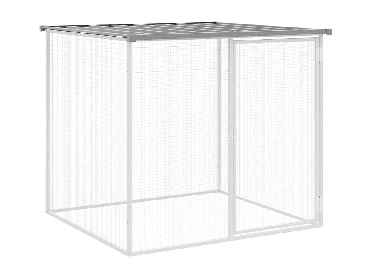 Gallinero con tejado gris claro 603x98x90 cm acero galvanizado