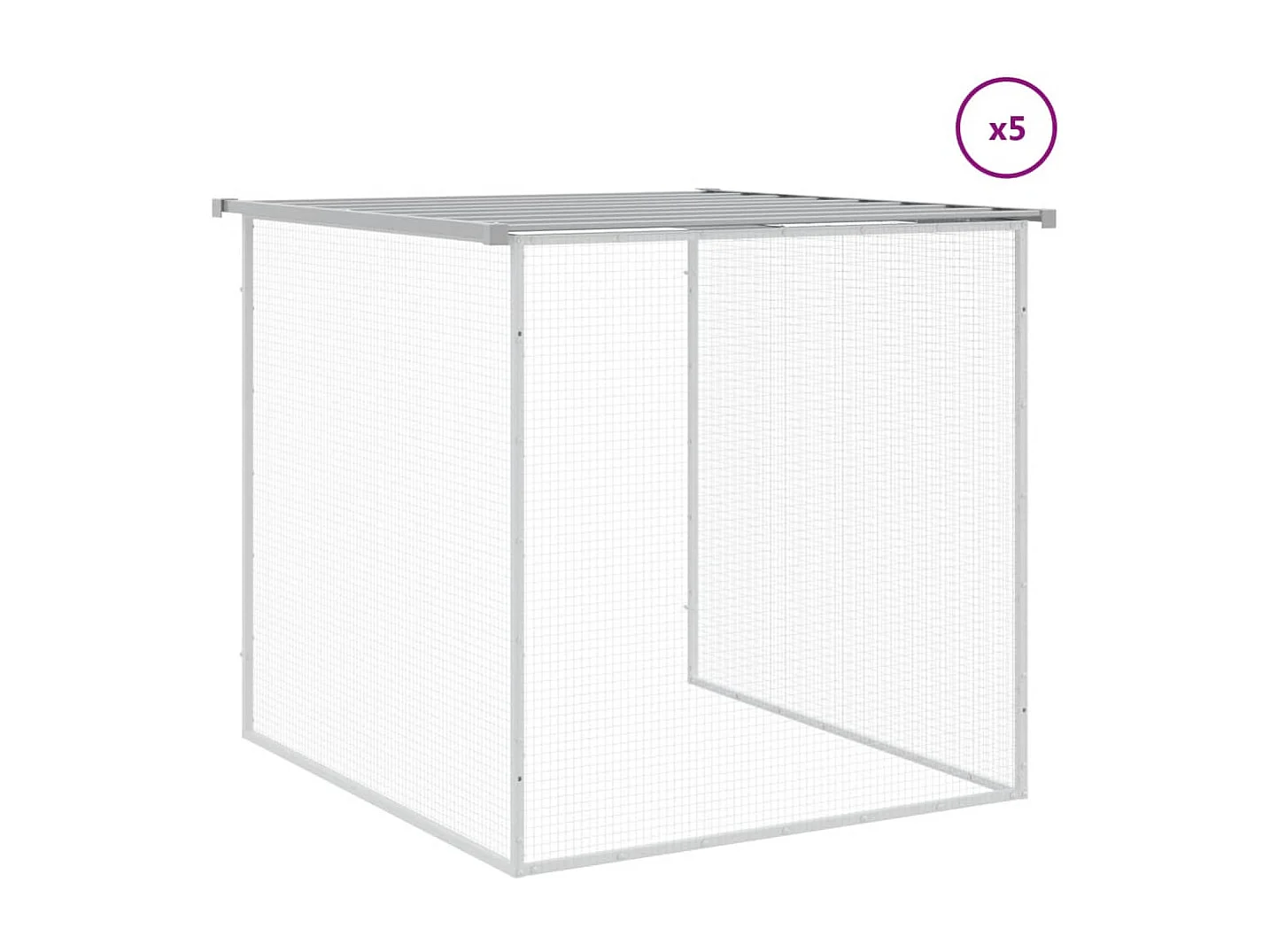 Gallinero con tejado gris claro 603x98x90 cm acero galvanizado