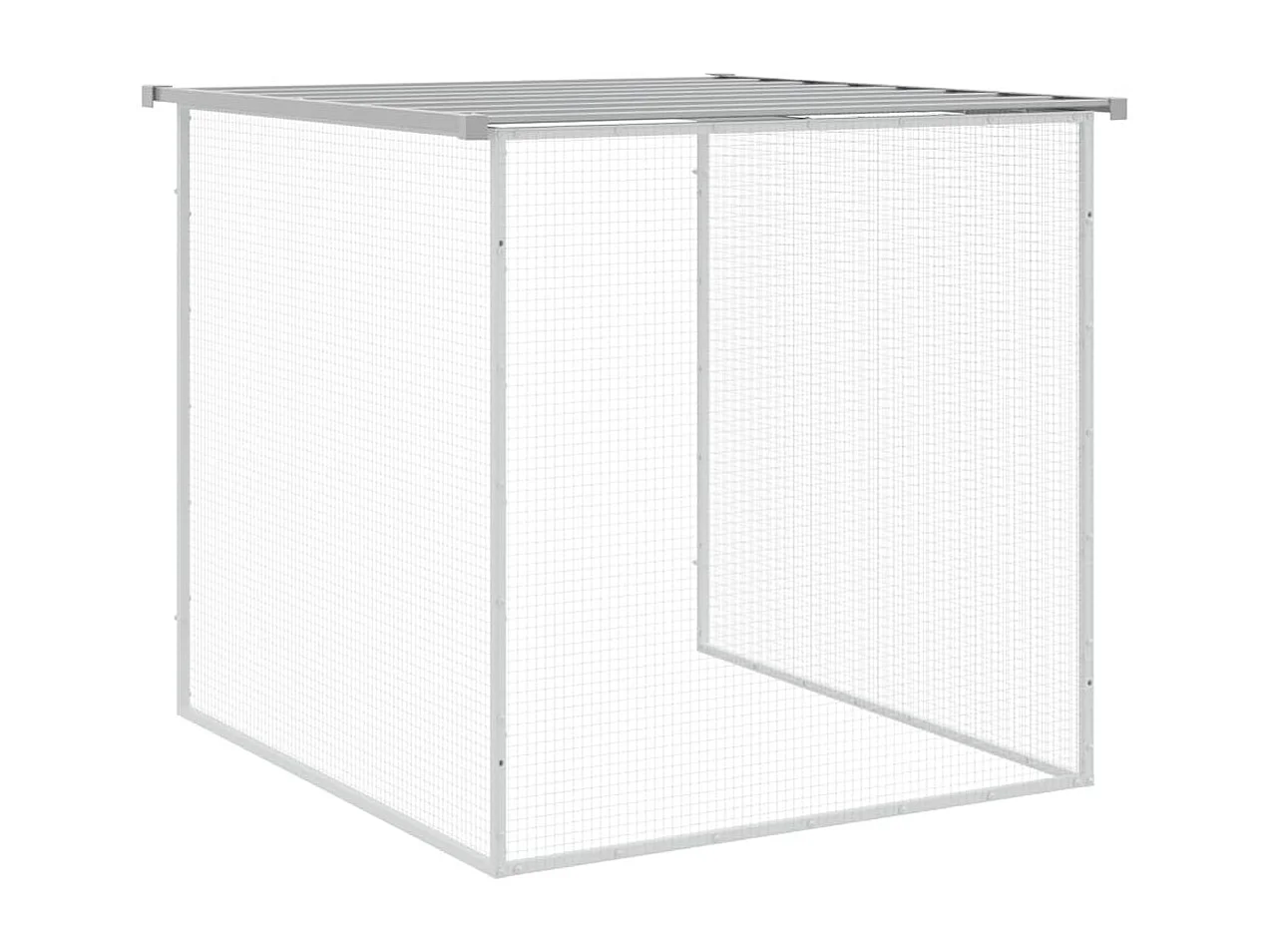 Poulailler avec toit gris clair 603x98x90 cm acier galvanisé