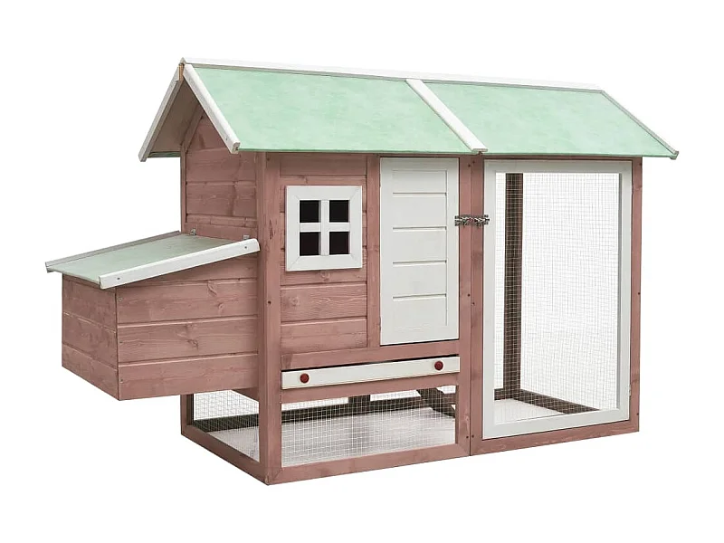 Pollaio Moka 170x81x110 cm Legno massello di pino e abete