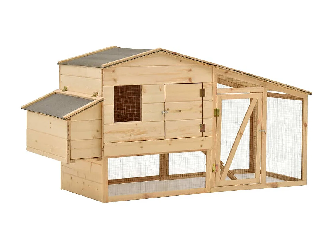 Poulailler Bois de pin massif 178x67x92 cm