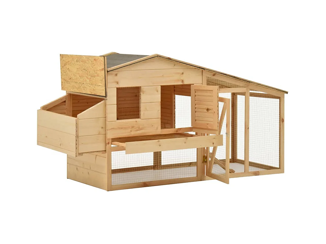 Poulailler Bois de pin massif 178x67x92 cm