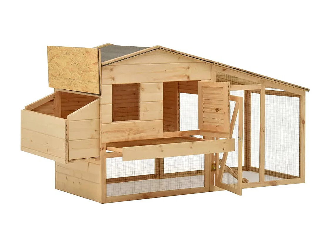 Kippenhok Massief grenenhout 178x67x92 cm