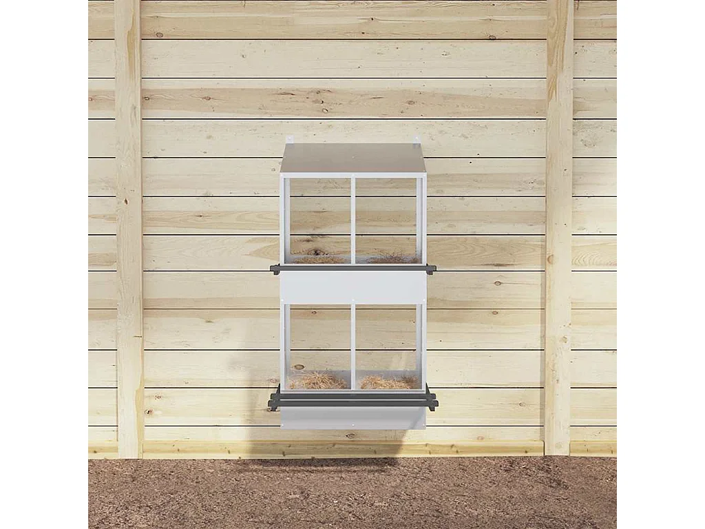 Caixa ninho para galinhas com 4 compartimentos Metal galvanizado prateado
