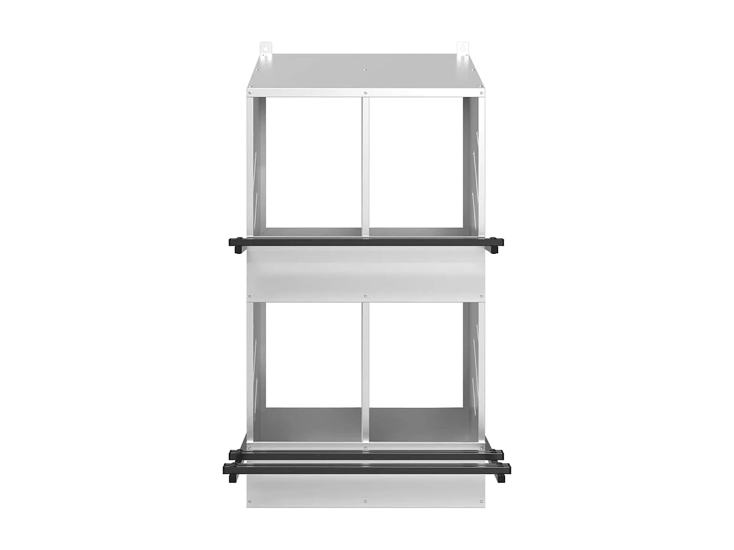 Caixa ninho para galinhas com 4 compartimentos Metal galvanizado prateado