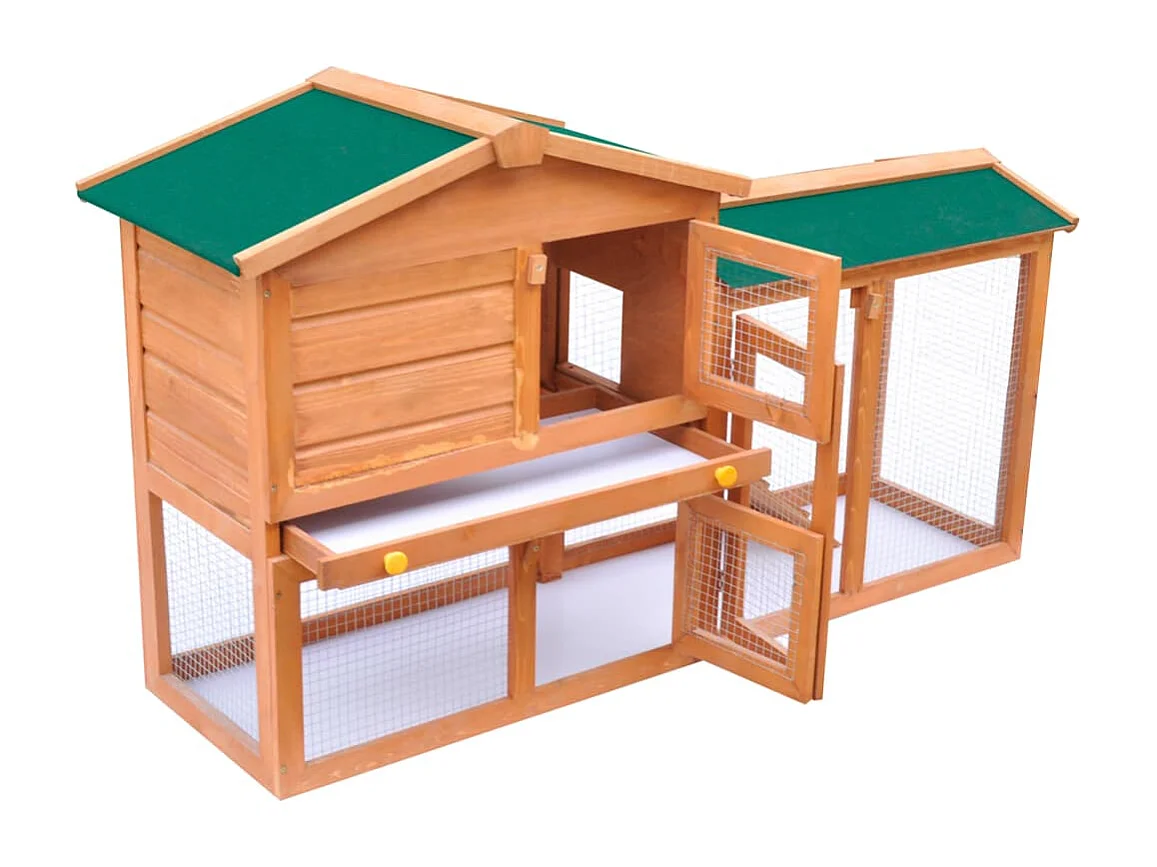 Clapier large d'extérieur pour petits animaux de compagnie Bois