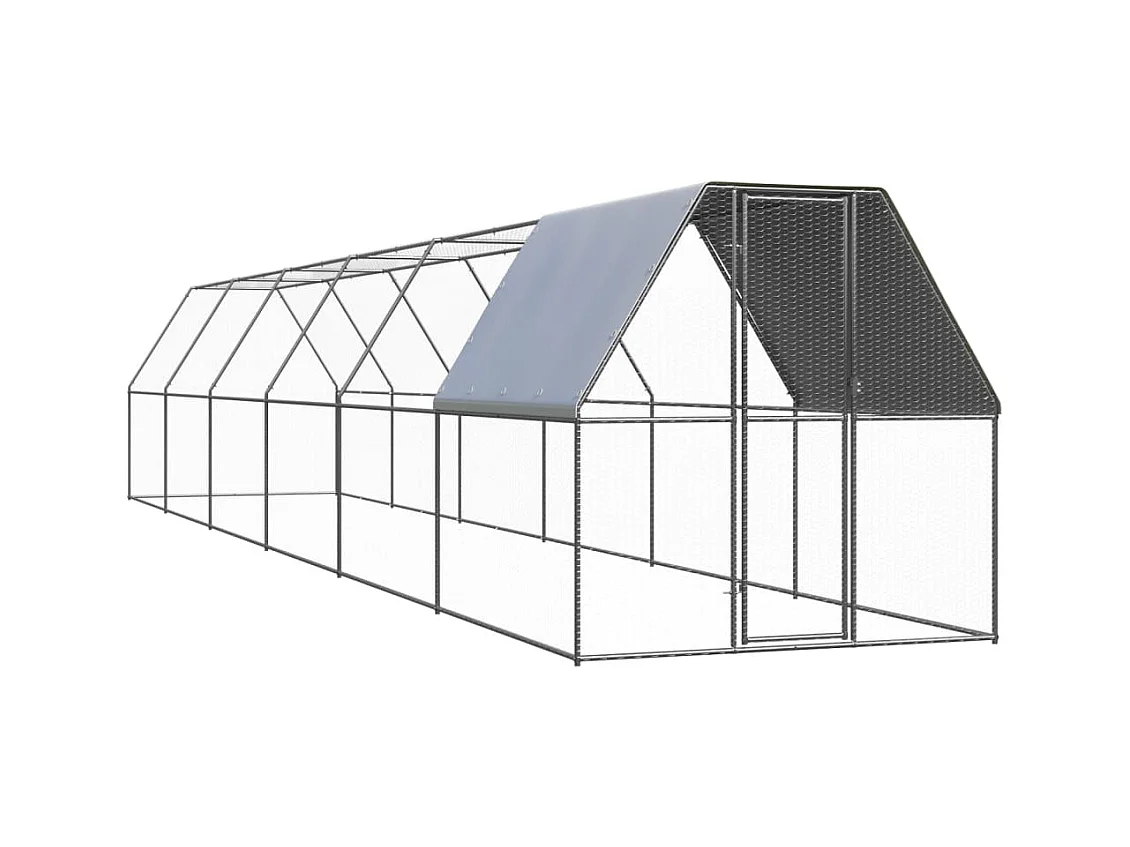 Poulailler d'extérieur 2x12x2 m Acier galvanisé