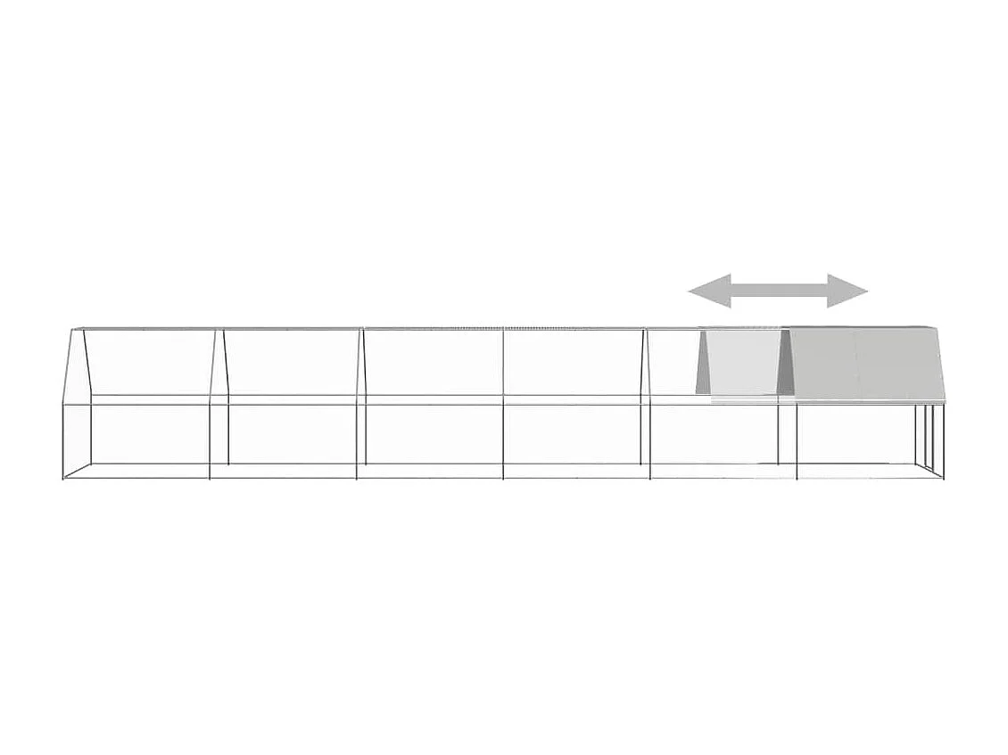 Poulailler d'extérieur 2x12x2 m Acier galvanisé