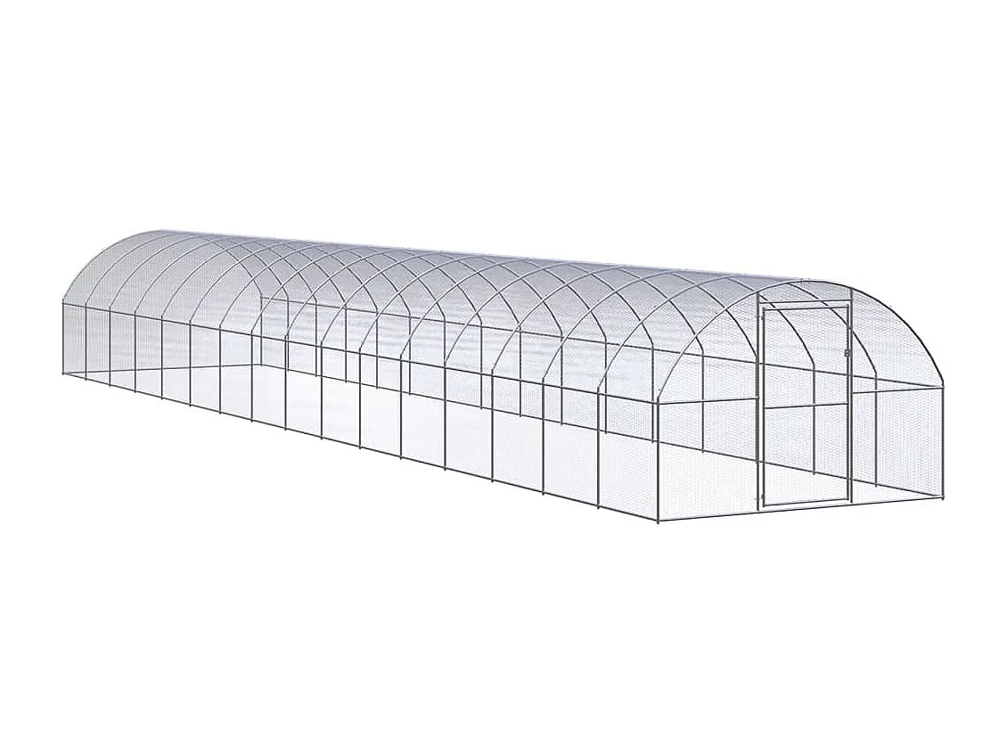 Poulailler d'extérieur 3x16x2 m Acier galvanisé
