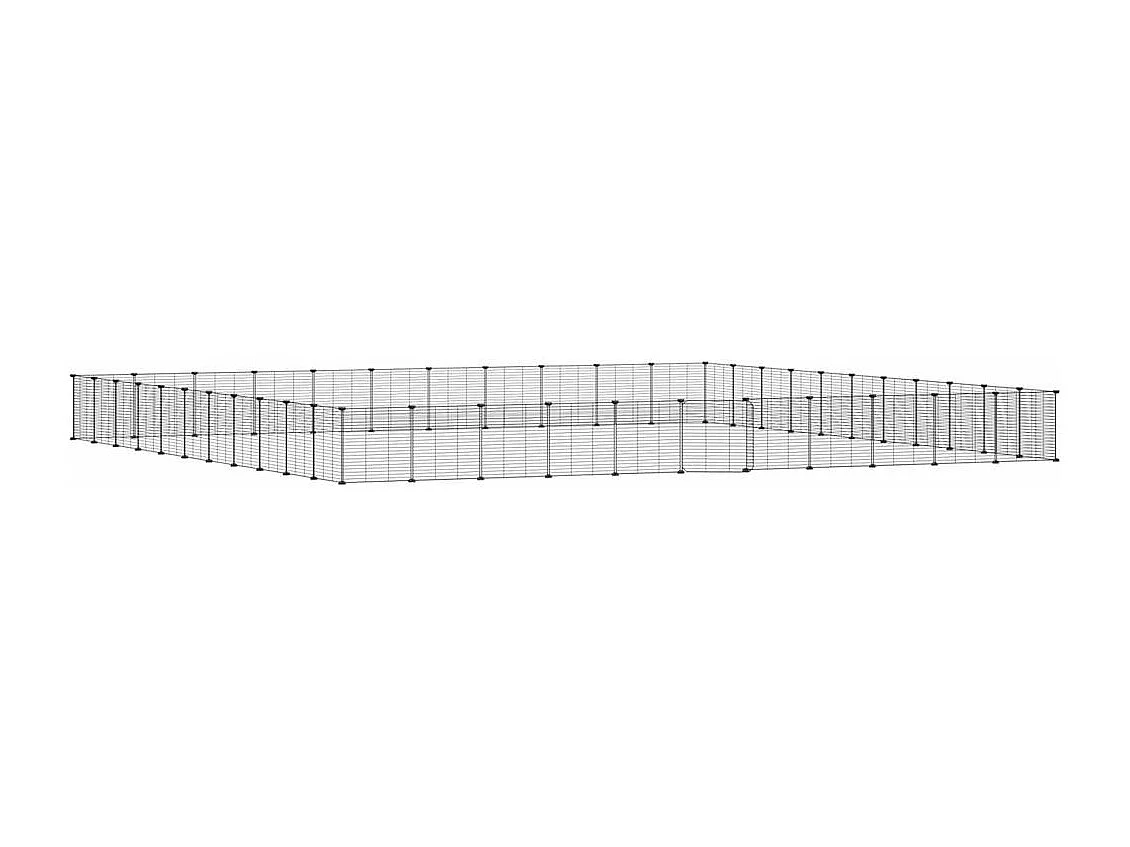 Cage animaux de compagnie à 44 panneaux et porte Noir 35x35 cm