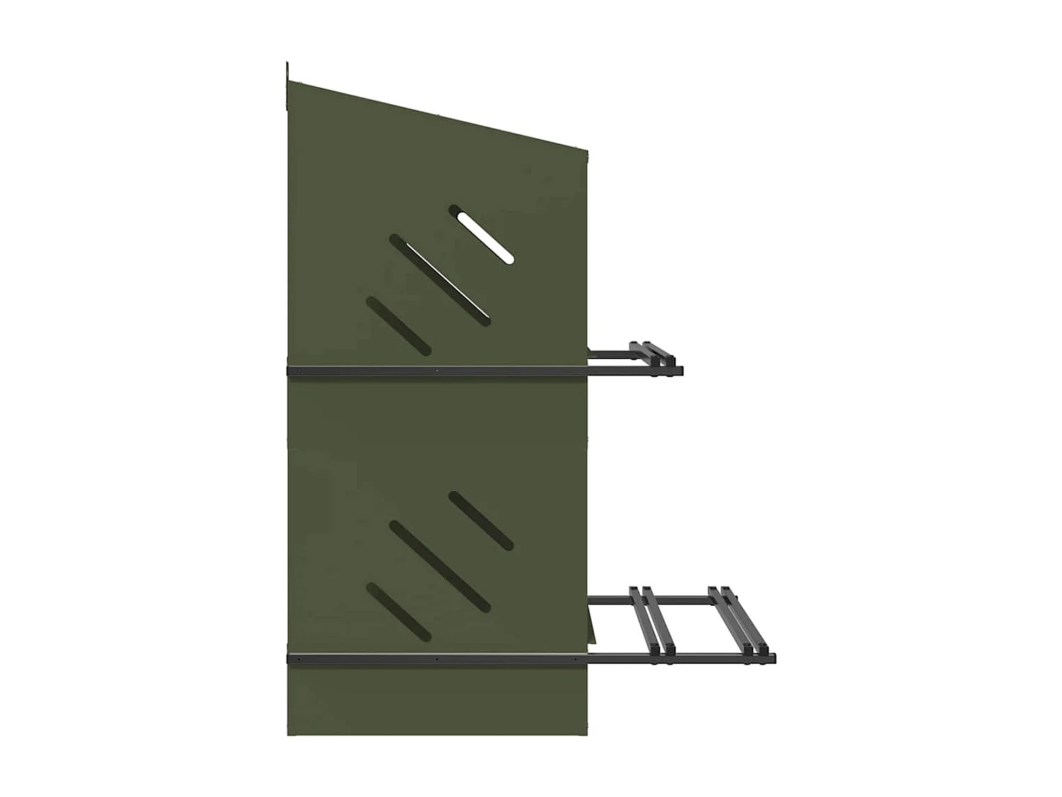 Hühnernestkasten mit 4 Fächern olivgrün Metall