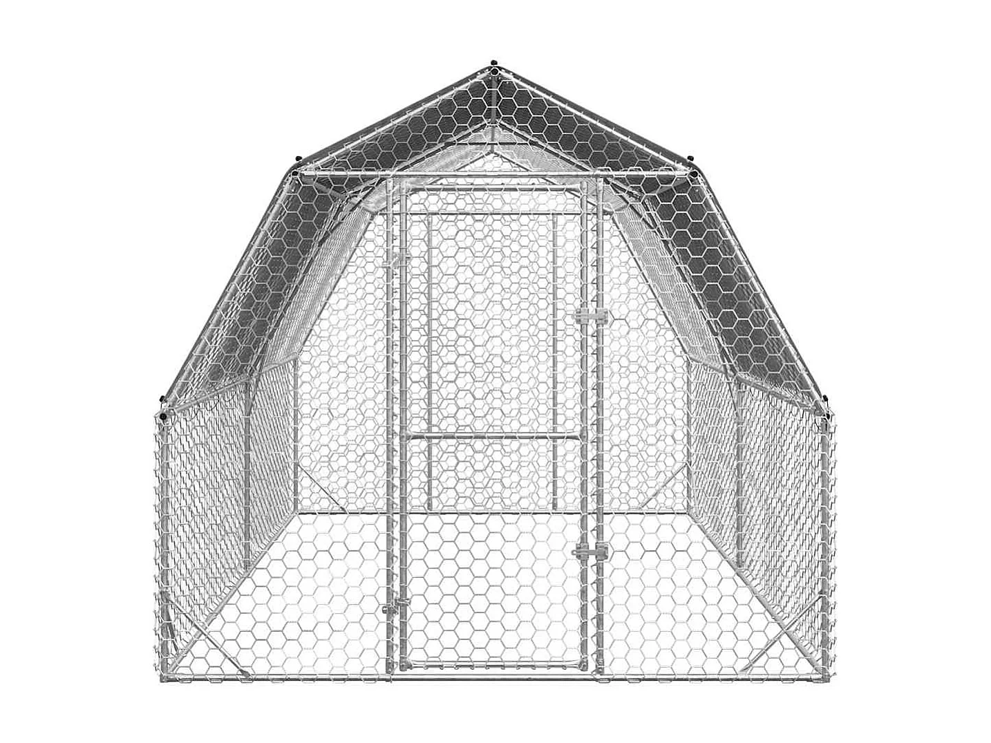 Pollaio con tetto 2,5x4x2,25 m in acciaio zincato