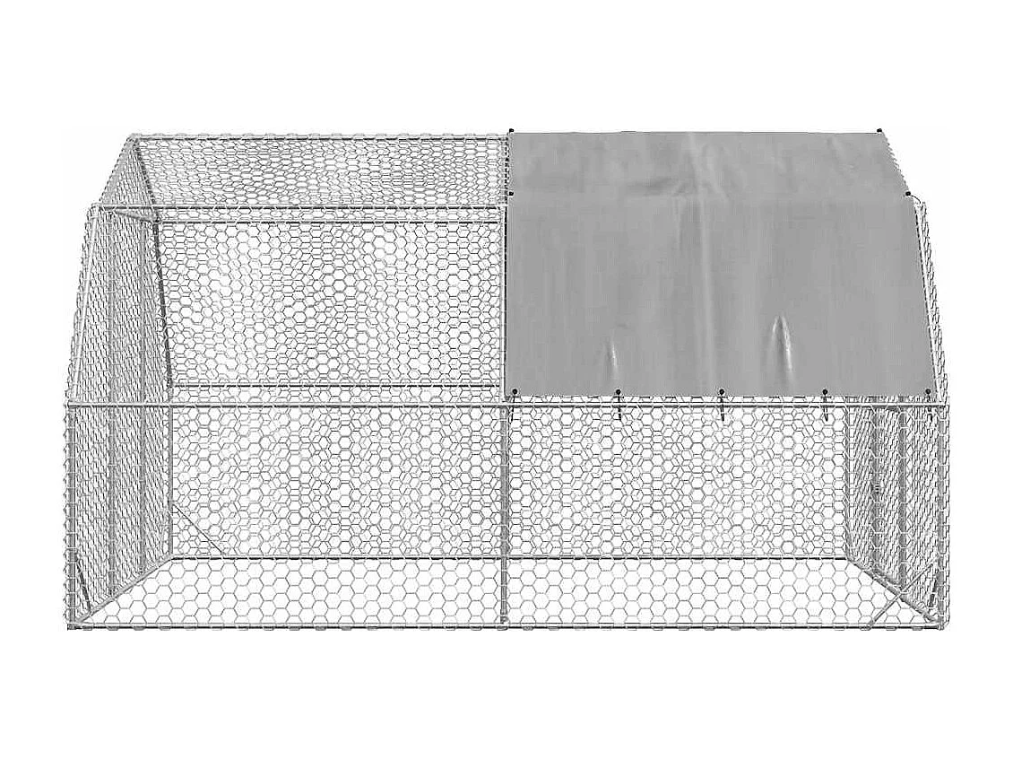 Pollaio con tetto 2,5x4x2,25 m in acciaio zincato