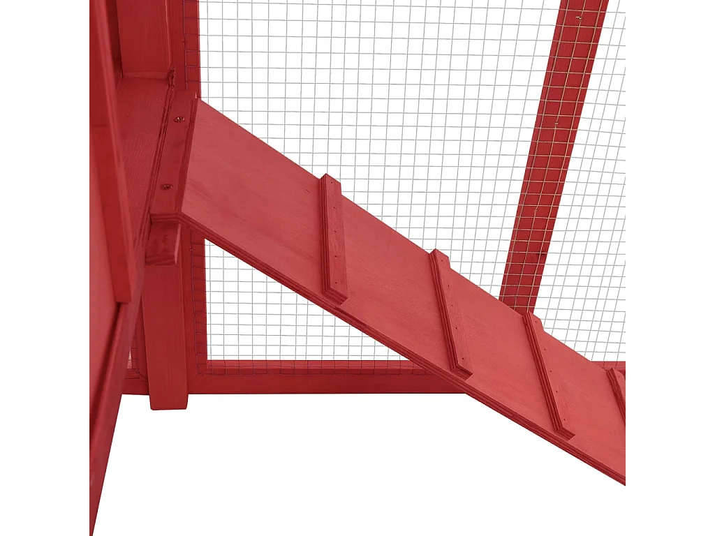 Kippenhok met nestkast Rood en wit Massief dennenhout