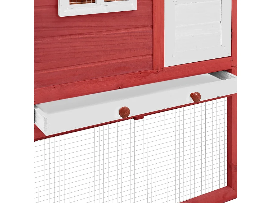 Kippenhok met nestkast Rood en wit Massief dennenhout